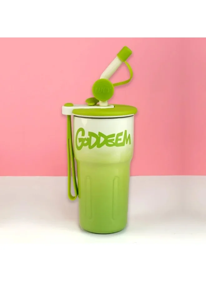 LITTLE SURPRISE BOX Green Ombre Shaded Stainless Steel  Tumbler Water Bottle, 550ml