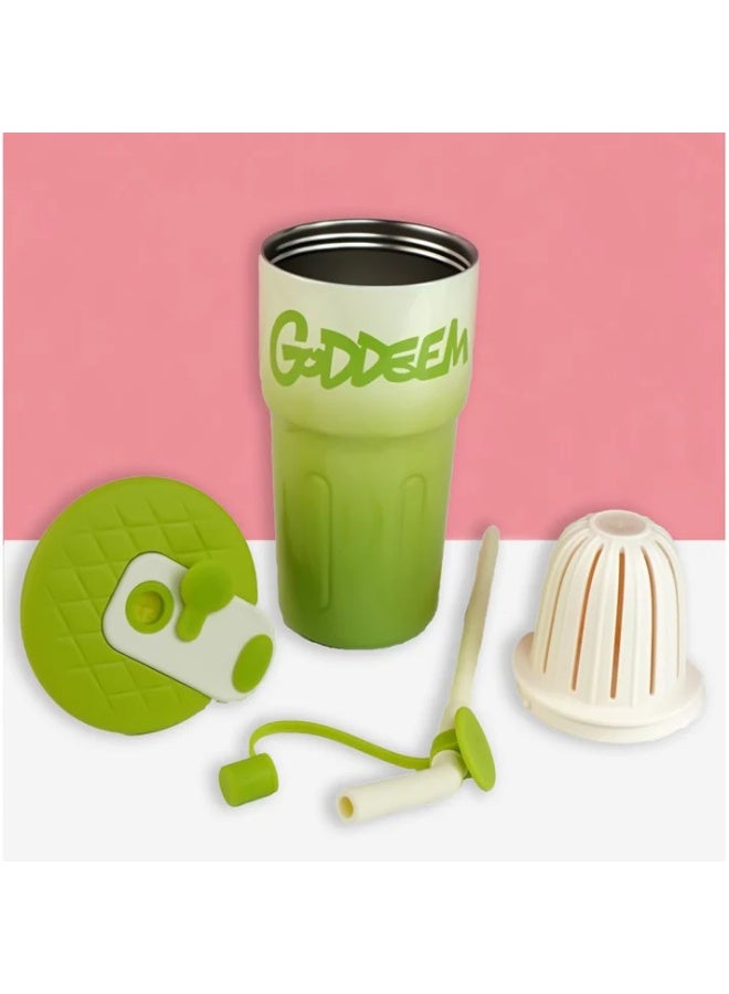 LITTLE SURPRISE BOX Green Ombre Shaded Stainless Steel  Tumbler Water Bottle, 550ml  - Image 4