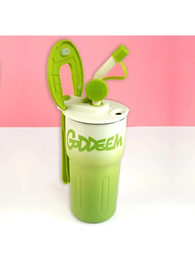 LITTLE SURPRISE BOX Green Ombre Shaded Stainless Steel  Tumbler Water Bottle, 550ml