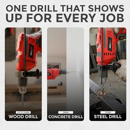 IBELL Electric Drill Impact Drill ID13-75, 650W, Copper Armature, Chuck 13mm, 2800 RPM, 2 mode selector, Forward/Reverse with variable speed - Image 5
