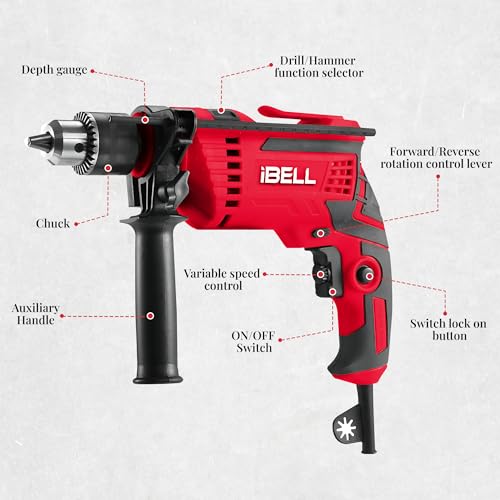 IBELL Electric Drill Impact Drill ID13-75, 650W, Copper Armature, Chuck 13mm, 2800 RPM, 2 mode selector, Forward/Reverse with variable speed - Image 2