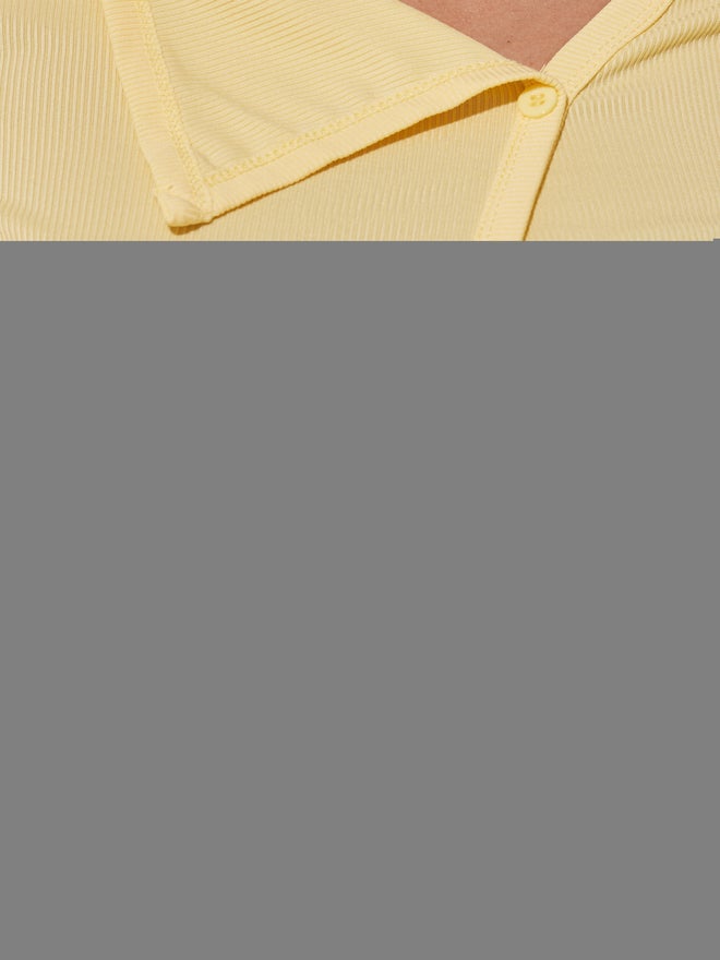 Styli Styli Solid Asymmetric Neck Knit Top with Button Detail  - Image 3