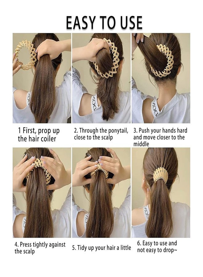 AUTOWRAP 3 Pieces Bird Nest Magic Hair Clip Lazy Bird Nest Plate Hairpin Claws Retro Retractable Ponytail Braid Fixer Hair Snaps Women And Girls Hair Bun Fixing Hair, Multicolor - Image 5