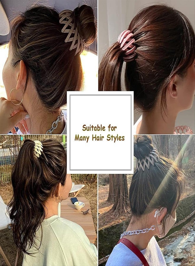 AUTOWRAP 3 Pieces Bird Nest Magic Hair Clip Lazy Bird Nest Plate Hairpin Claws Retro Retractable Ponytail Braid Fixer Hair Snaps Women And Girls Hair Bun Fixing Hair, Multicolor - Image 4