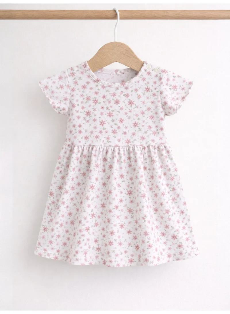 Victor And Jane  Infant Girls 2-Pack Rib Dresses (Floral & Solid Pink) for Women | Best Price UAE