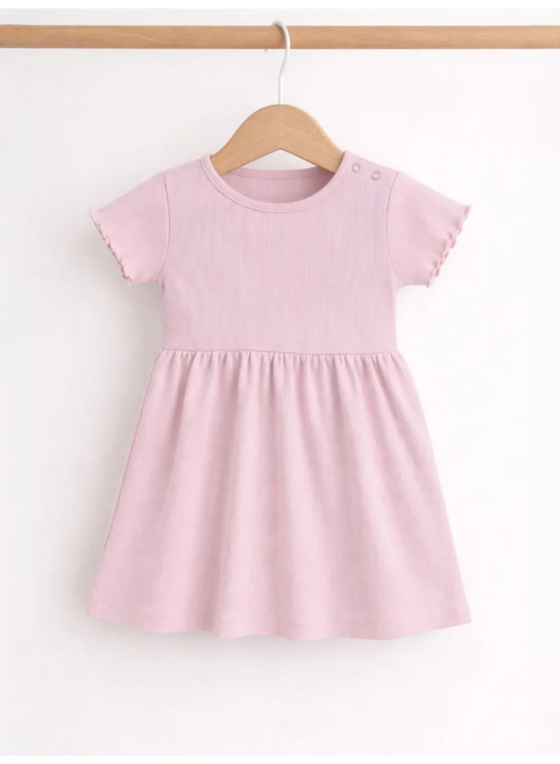 Victor And Jane  Infant Girls 2-Pack Rib Dresses (Floral & Solid Pink) for Women | Best Price UAE