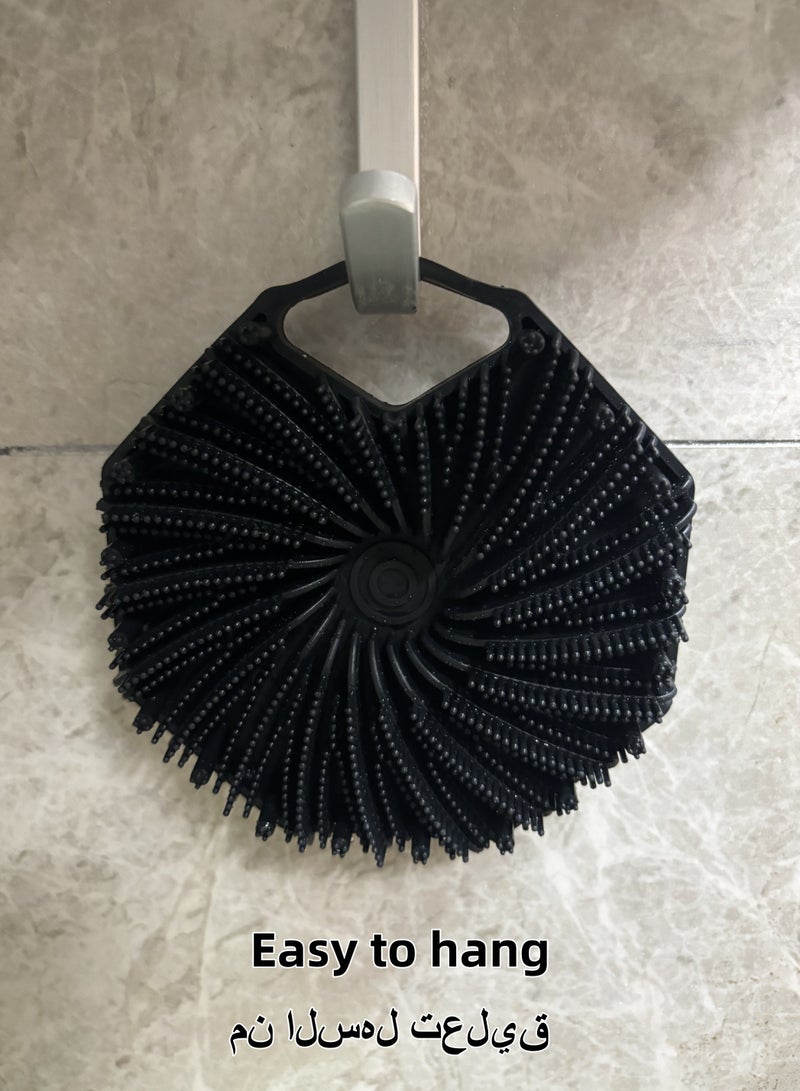 Heyla Silicone body scrub for bathing, non slip handle, easy to clean, travel size, men's and women's deep cleaning bath brush (black) - Image 3