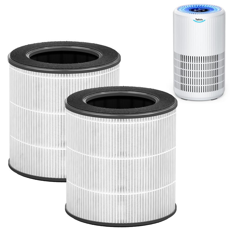 Tailulu 2 Packs D09 Air Purifier Replacement Filter 3in1 True H13 True HEPA Air Cleaner Purifier for Home Large Room Up to 1500 Sq Ft