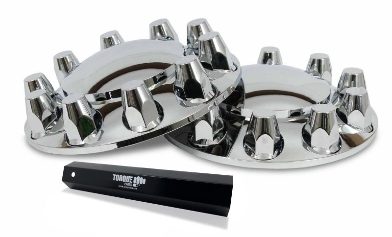 TORQUE Front Axle Wheel Cover Standart Hubcap 33mm for Semi Truck (Chrome Plated ABS Plastic) (2 Pack) (Universal Fit) (TR583-TWC) - Image 1