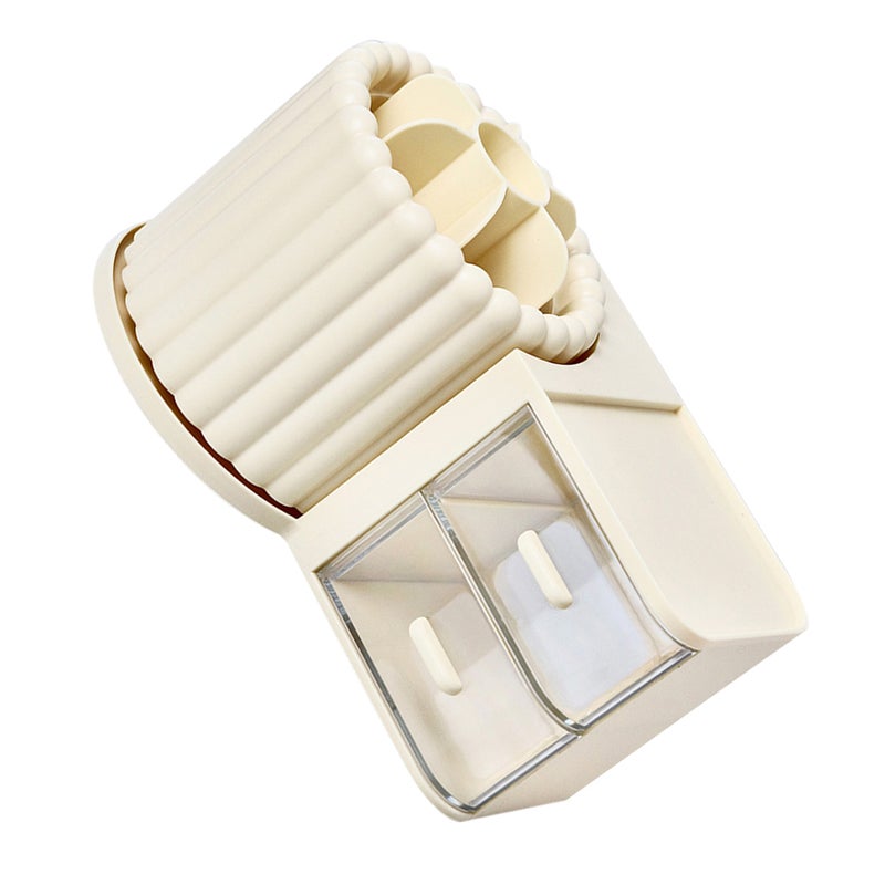 Rotating Holder Rotating Pen Cup with Drawer Pencil Desk Organizer - Image 3