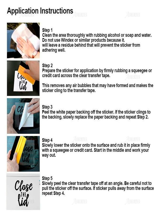 AUEAR, Funny Bathroom Toilet Seat Sticker Decal Reminder Decoration for DIY (2 Pack) - Image 5