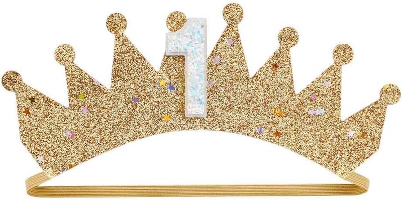 BBTDIN Year round in stock Baby Birthday Hair Clips Pin Birthday Girls Hairclips Cake Crown Girls Hairpin JBC34 (Gold Crown-1) Durability enhanced - Image 1