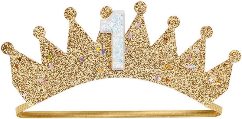 BBTDIN Year round in stock Baby Birthday Hair Clips Pin Birthday Girls Hairclips Cake Crown Girls Hairpin JBC34 (Gold Crown-1) Durability enhanced - Image 2