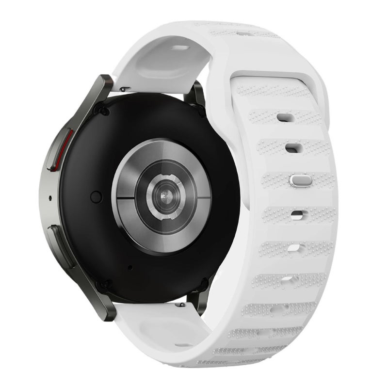Adjustable Silicone Sport Smartwatch Band Compatible with Samsung Galaxy Watch 8 Classic with Fit Soft Strap and Quick Daily Replacement White - Image 1