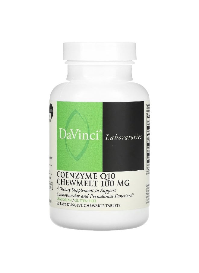 DaVinci Laboratories DaVinci Laboratories, Coenzyme Q10 Chewmelt, 100 mg, 60 Easy Dissolve Chewable Tablets  - Image 1