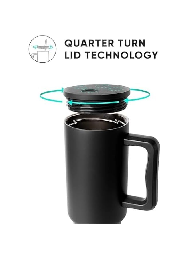 TRASSLE 40 oz Tumbler with Handle and Straw Lid, 100% Leak-proof Travel Coffee Mug, Stainless Steel Insulated Cup for Hot Cold Beverages, Keeps Cold for 34Hrs or Hot for 10Hrs, Dishwasher Safe - Image 3