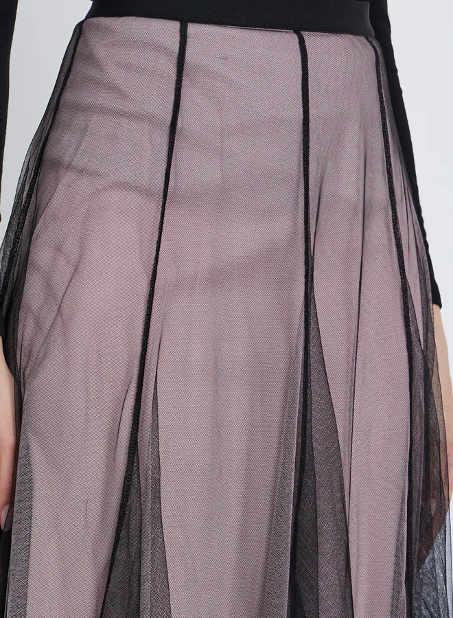 تايك تو Take Two Women's A-Line Mesh Midi Skirt