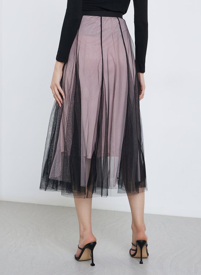 تايك تو تنورة ميدي نسائية - شبكية - Image 4