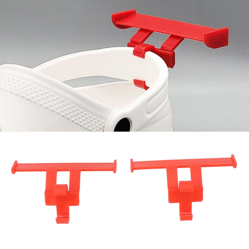 1 Pair Clogs Shoes Tail Wing Decor ABS Slippers Tail Fin Decoration Pendant Ornament Red - Image 2