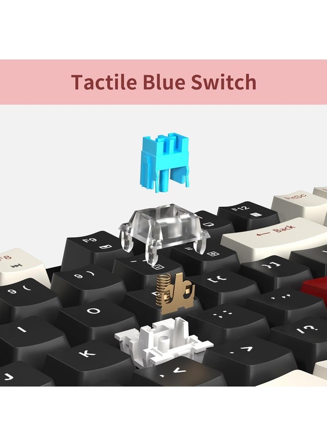 MageGee Mechanical Gaming Keyboard,LED Blue Backlit Keyboard, 104 Keys Wired | Blue Switch | Black/White - Image 2