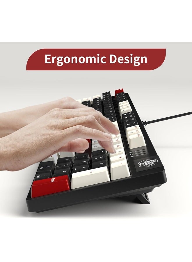 MageGee Mechanical Gaming Keyboard,LED Blue Backlit Keyboard, 104 Keys Wired | Blue Switch | Black/White - Image 5