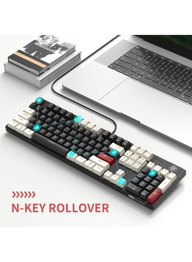 MageGee Mechanical Gaming Keyboard,LED Blue Backlit Keyboard, 104 Keys Wired | Blue Switch | Black/White - Image 3