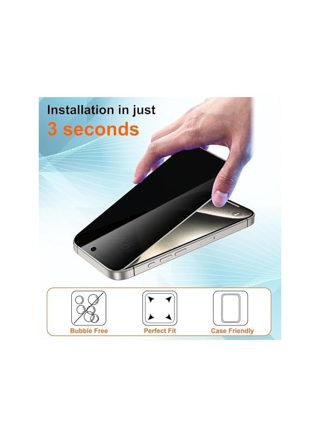 PROMASS Privacy Screen Protector for iPhone 16 Pro Max (6.9") – Tempered Glass, Anti-Glare, Anti-Scratch, 9H Hardness, HD Clarity, Full Coverage, Bubble-Free, Fingerprint Resistant,Easy Installation - Image 2