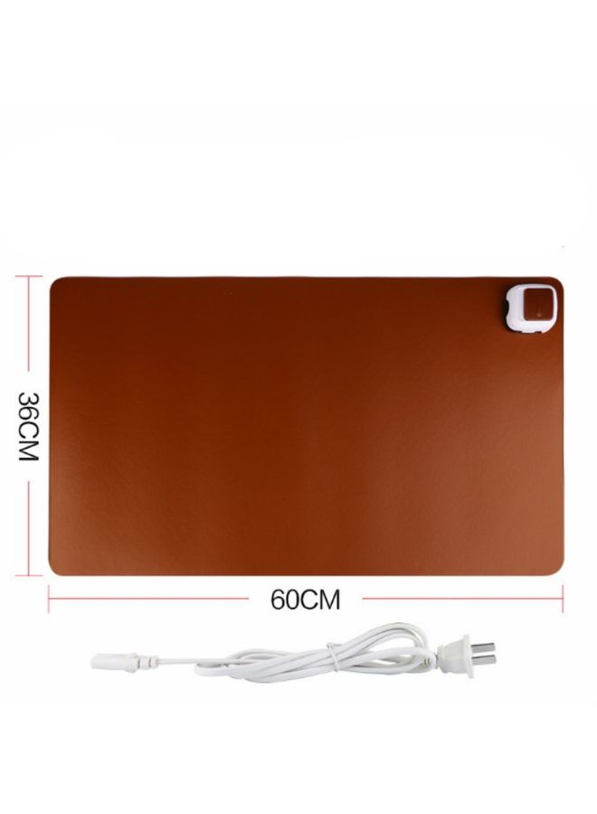 BURAQ 220V Electric Hot Plate Writing Desk Warm Table Mat Blanket Office Mouse Heating Warm Computer Hand Warmer Desktop Heating Plate, Color:Brown Big Size, CN Plug - Image 2