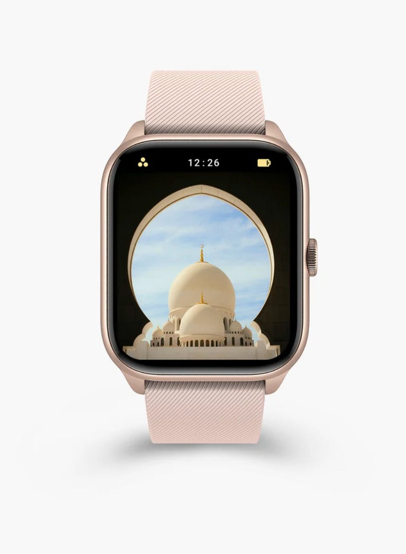 iQIBLA Quran Watch S2 Smartwatch For Unisex AMOLED Display Bluetooth Calling Watch IP67 Waterproof Fitness Watches Compatible With Android iOS Full Quran Recitation Prayer Reminder iQibla QWatch S2 Smart Watch iQibla Watch Pink - Image 1