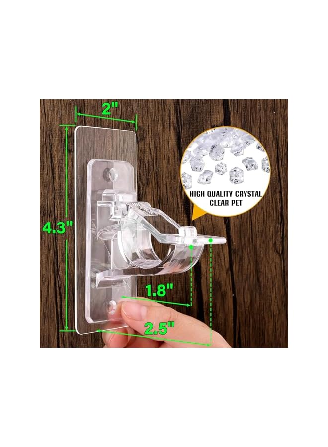 erorex 2 Pack No Drill Needed Curtain Rod Holders Brackets Self Adhesive Rod Holder Hooks Adjustable Nail Free Rod Bracket for Bedroom Bathroom and Living Room Hotel Use - Image 2