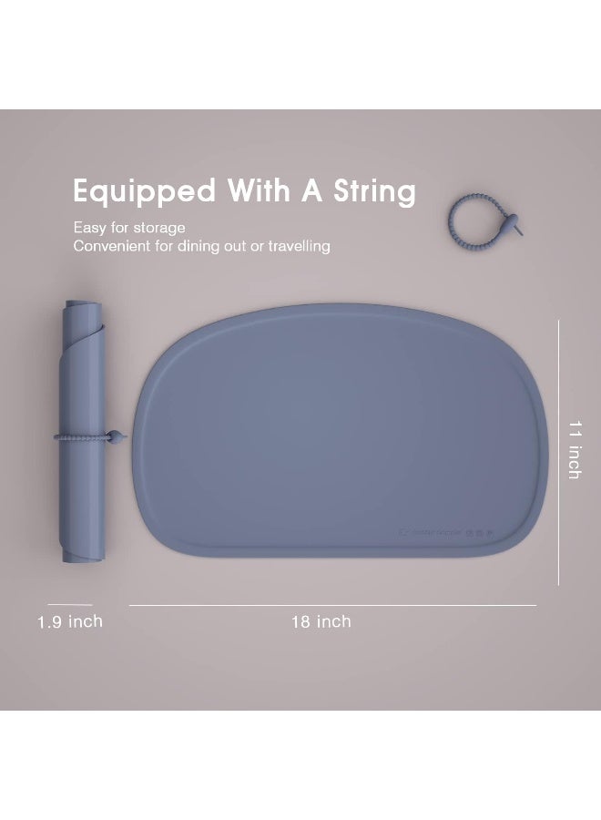 Cuddle Campus Silicone Placemat with Raised Edges for Kids, Toddlers, Babies, Non-Slip Table Setting Placemat for Dining, Comes with String for Storage - Image 2