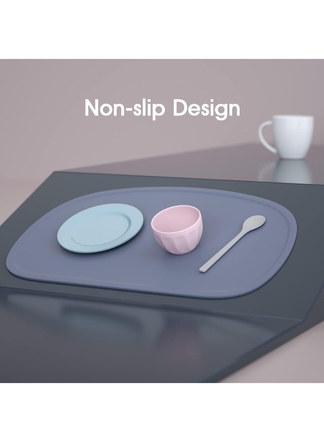 Cuddle Campus Silicone Placemat with Raised Edges for Kids, Toddlers, Babies, Non-Slip Table Setting Placemat for Dining, Comes with String for Storage - Image 5