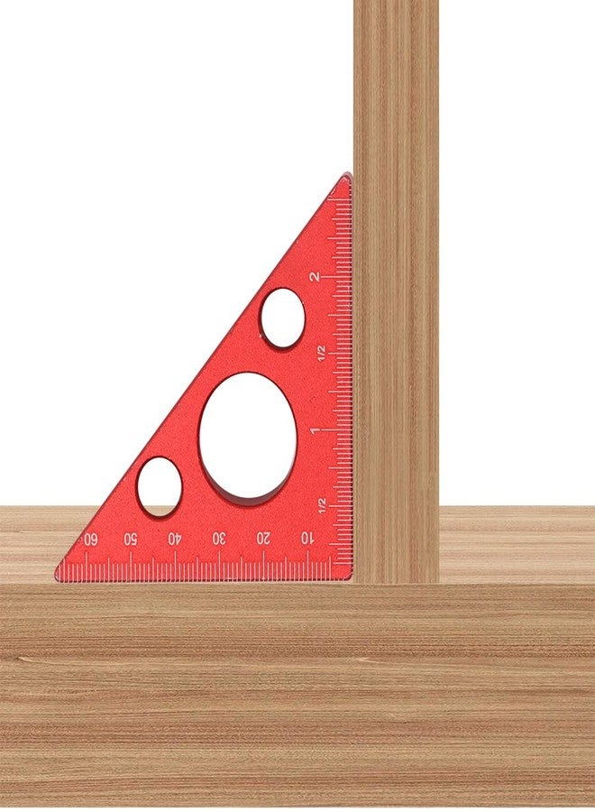KETIPED Aluminum 45/90 Degree Layout Thickened Triangle Ruler,Imperial and Metric Scales Isosceles Right Triangular high-Precision Measuring Ruler,Square Measuring Tool for Woodworking,MG-045R - Image 4