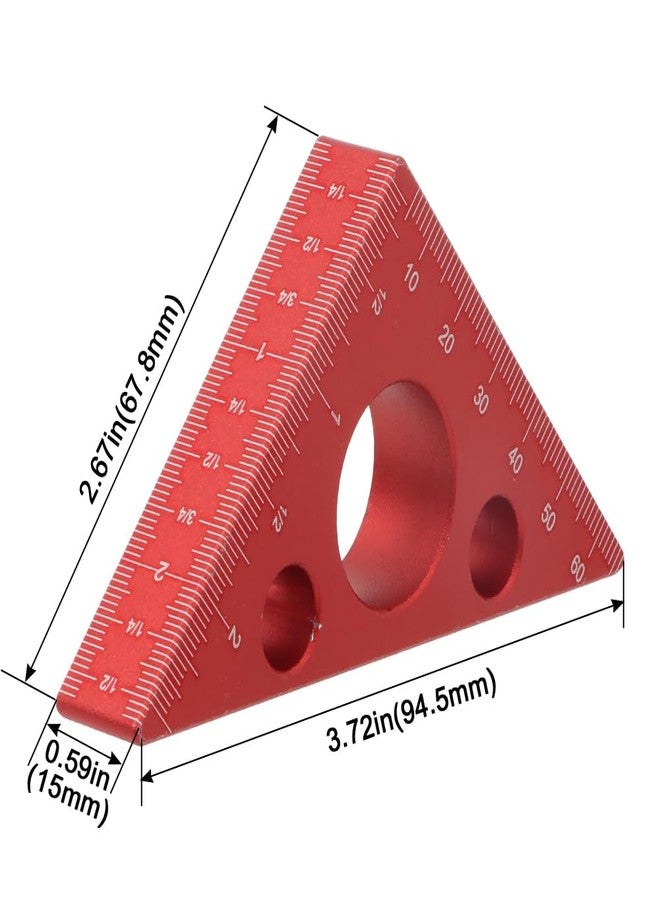 KETIPED Aluminum 45/90 Degree Layout Thickened Triangle Ruler,Imperial and Metric Scales Isosceles Right Triangular high-Precision Measuring Ruler,Square Measuring Tool for Woodworking,MG-045R - Image 3