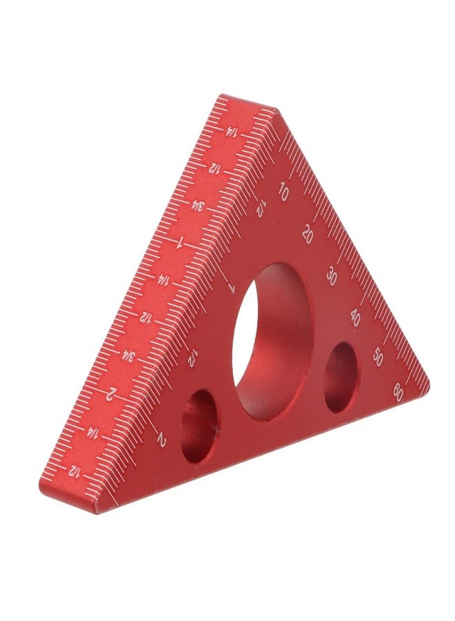 KETIPED Aluminum 45/90 Degree Layout Thickened Triangle Ruler,Imperial and Metric Scales Isosceles Right Triangular high-Precision Measuring Ruler,Square Measuring Tool for Woodworking,MG-045R - Image 1