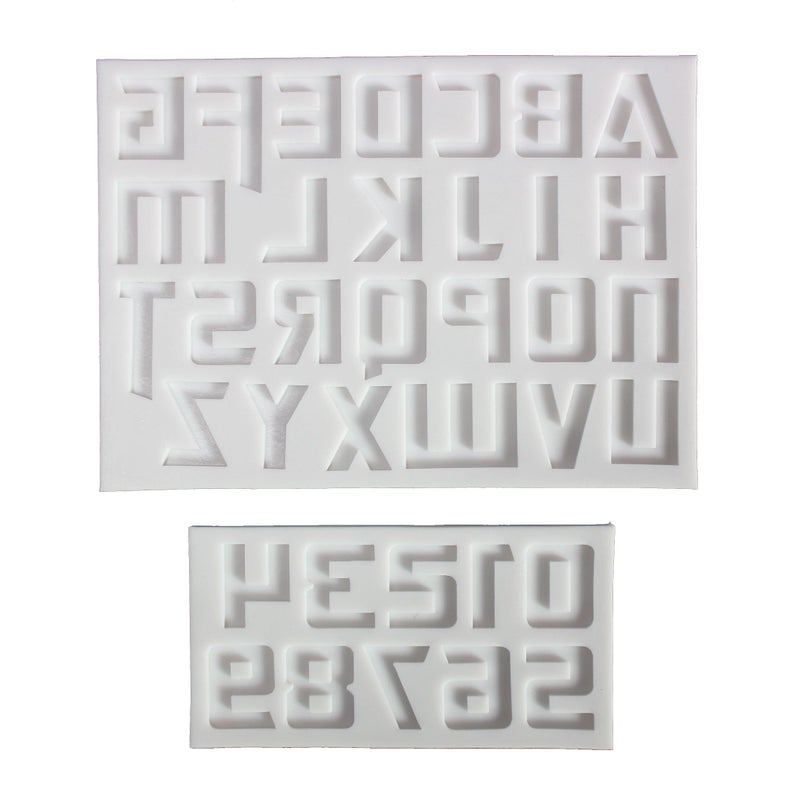 LVDGE Stylish English AlphabetsLetters Numbers Silicone Molds For Fondant Cake Gum paste Chocolate DIY Cake Decorations Metallic