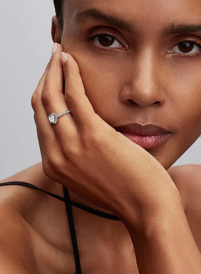 PANDORA  Elevated White Heart Ring for Women | Best Price UAE