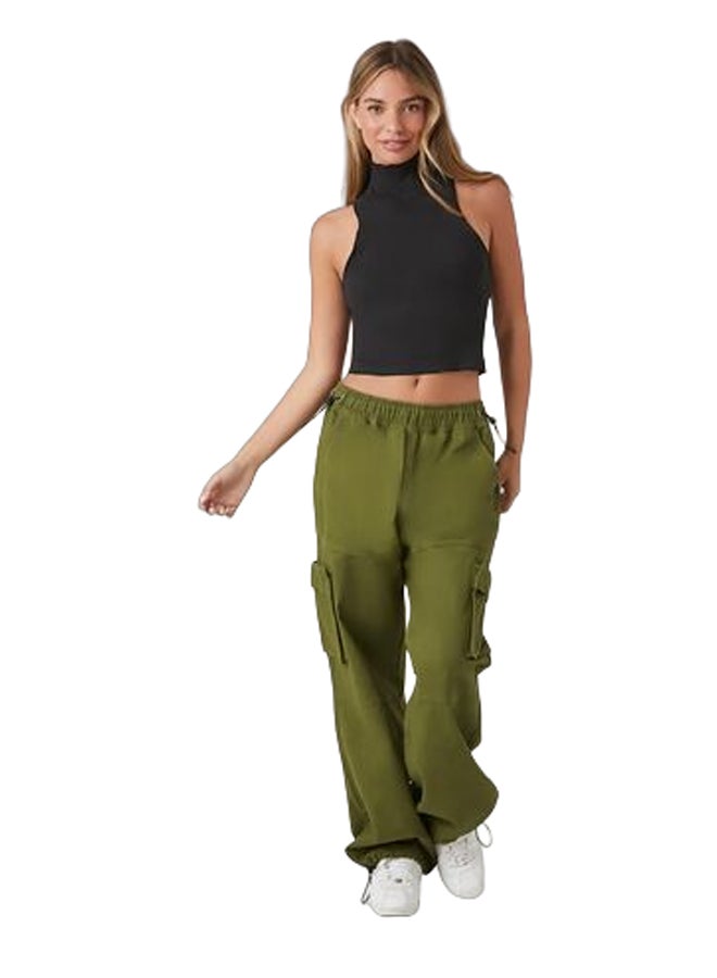 FOREVER 21 Twill Toggle Drawstring Joggers - Image 1