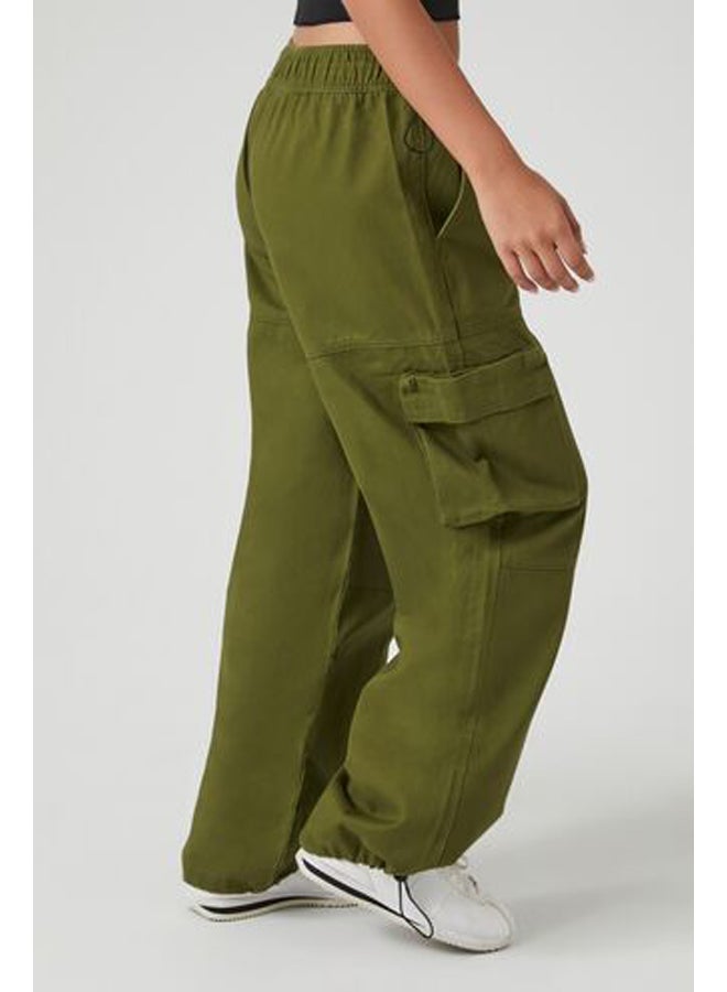 FOREVER 21 Twill Toggle Drawstring Joggers - Image 3