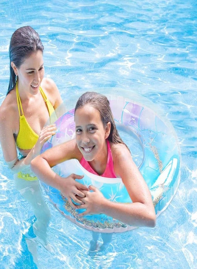 Delzon عوامة سباحة قابلة للنفخ للأطفال من ديلزون بتصميم رائد فضاء مع مقابض أمان - أنبوب مائي ممتع على شكل محطة فضائية للمسبح والشاطئ والأنشطة المائية الصيفية - (صيف سعيد، 70 سم) - Image 3