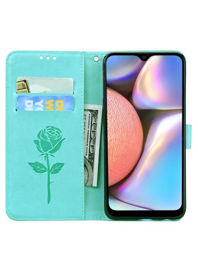 S-TOP Case For Samsung Galaxy A12 Rose Embossed Horizontal Flip PU Leather Case with Holder & Card Slots & Wallet - Image 4