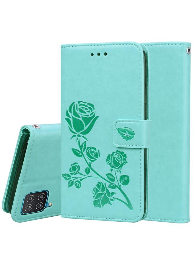 S-TOP Case For Samsung Galaxy A12 Rose Embossed Horizontal Flip PU Leather Case with Holder & Card Slots & Wallet - Image 1