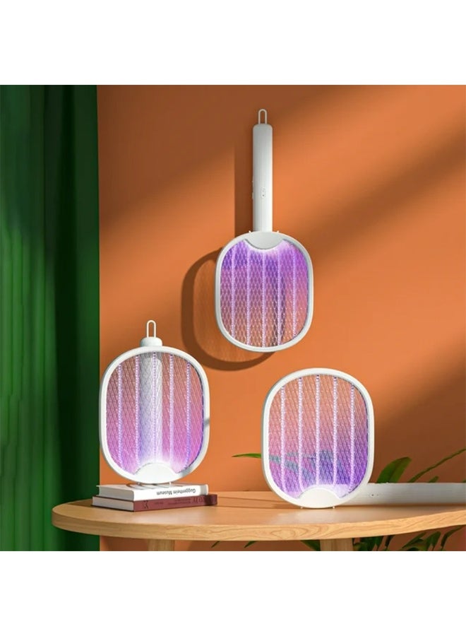 Generic Foldable Electric Mosquito Swatter, 2 in 1 Design for Handheld or Upright Use, 3000V Killing Power for Instant Mosquito and Flying Insect Killing, LED Light to Attract Mosquitoes with 3 Layers of Power Grid Protection, Easy Charging with Built-in Plug, Powerful Performance and Smart Control for Efficient Pest Control this Summer - Image 5