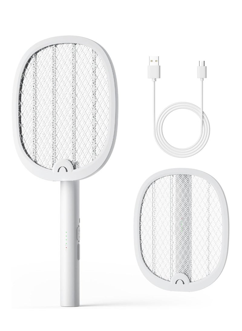 Generic Foldable Electric Mosquito Swatter, 2 in 1 Design for Handheld or Upright Use, 3000V Killing Power for Instant Mosquito and Flying Insect Killing, LED Light to Attract Mosquitoes with 3 Layers of Power Grid Protection, Easy Charging with Built-in Plug, Powerful Performance and Smart Control for Efficient Pest Control this Summer - Image 1