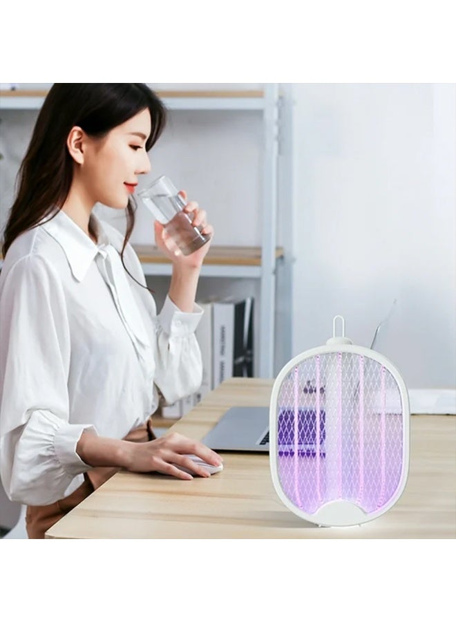 Generic Foldable Electric Mosquito Swatter, 2 in 1 Design for Handheld or Upright Use, 3000V Killing Power for Instant Mosquito and Flying Insect Killing, LED Light to Attract Mosquitoes with 3 Layers of Power Grid Protection, Easy Charging with Built-in Plug, Powerful Performance and Smart Control for Efficient Pest Control this Summer - Image 4