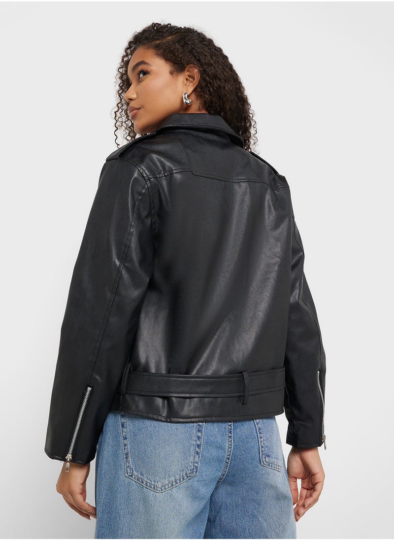 Pu Leather Biker Oversize Jacket - pzsku/Z51B2A77CB12A9A6246A8Z/45/_/1732529059/570633eb-21ba-4ba5-96dc-0bef5fa79b45