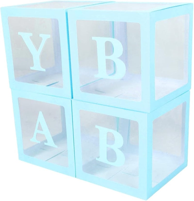 مجموعة صندوق بالون أزرق شفاف للعيد والخطبة والاعتراف مع خطابات 4 قطع - Image 5