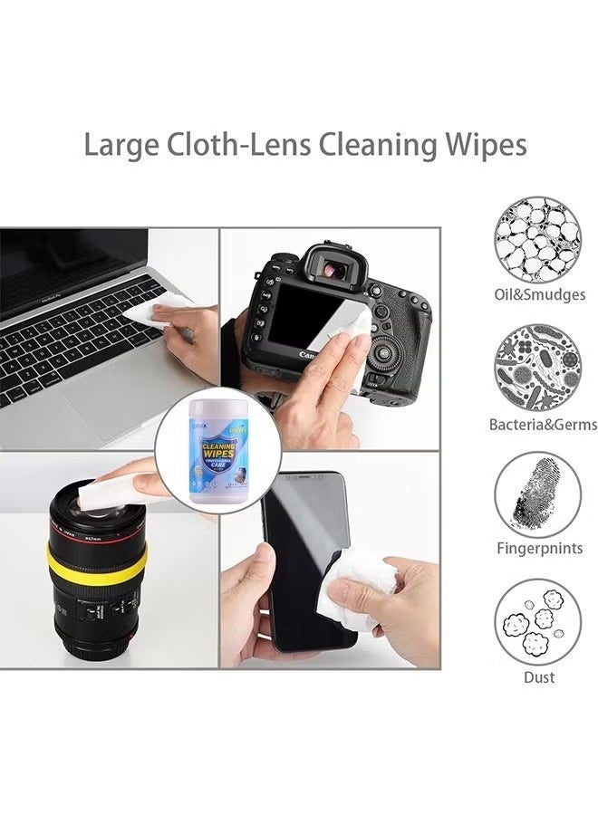 Opula 100PCS Monitor Wipes Pre-Moistened Computer Screen Wipes Electronics Cleaning Wipes For Camera Smart Watch Eyeglasses Tablets Lenses Laptop Screen Phones TV LCD Cleaner Wipes - Image 5