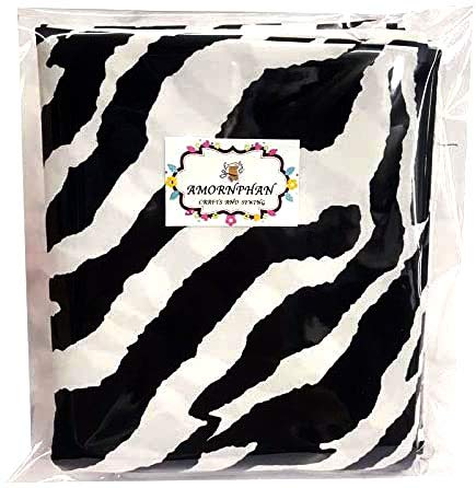 AMORNPHAN 44 Inch Black and White Zebra Pattern Printed 100% Cotton Fabric Craft Cloth Kid Patchwork Handmade Sewing Crafting for 1 Yard - Image 2