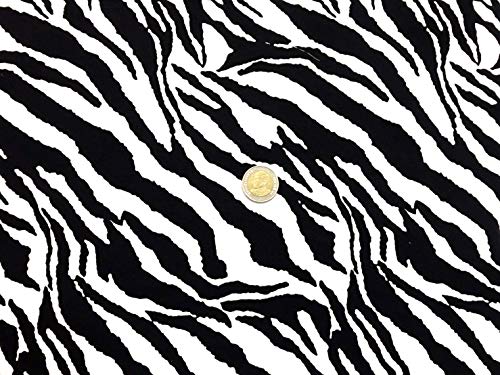 AMORNPHAN 44 Inch Black and White Zebra Pattern Printed 100% Cotton Fabric Craft Cloth Kid Patchwork Handmade Sewing Crafting for 1 Yard - Image 3